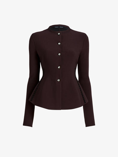 Proenza Schouler Still Life image of Dasha Jacket in Compact Viscose in Coffee