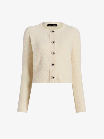 Proenza Schouler Still Life image of Frida Cardigan in Wool Boucle in Off White