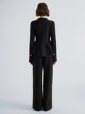 Proenza Schouler Back full length image of model wearing Dasha Jacket in Compact Viscose in Black