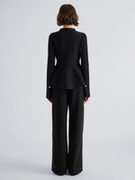 Proenza Schouler Back full length image of model wearing Dasha Jacket in Compact Viscose in Black