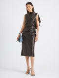Proenza Schouler Front On Model Image of RANIA DRESS IN NAPPA in Black