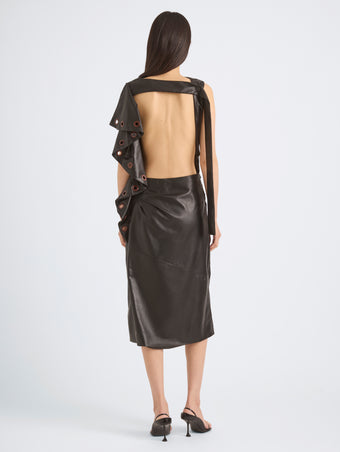 Proenza Schouler Back On Model Image of RANIA DRESS IN NAPPA in Black