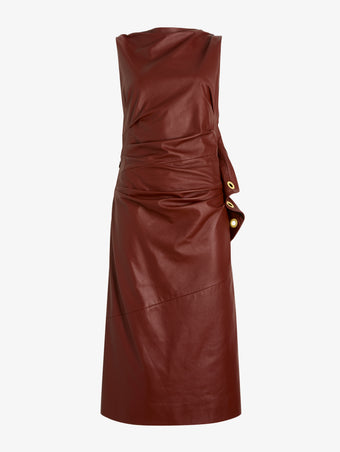 Proenza Schouler Still Life Image of RANIA DRESS IN NAPPA in Sienna