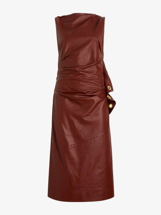 Proenza Schouler Still Life Image of RANIA DRESS IN NAPPA in Sienna
