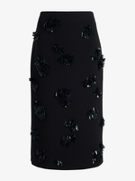 Proenza Schouler Still Life image of Moira Skirt in Embroidered Compact Crepe in Black