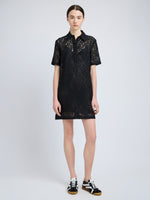 Proenza Schouler front image of model wearing Rainer Dress in Stretch Lace in black