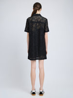 Proenza Schouler back image of model wearing Rainer Dress in Stretch Lace in black