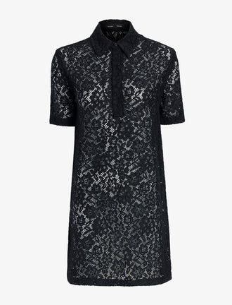 Proenza Schouler flat image of Rainer Dress in Stretch Lace in black