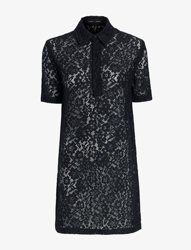 Proenza Schouler flat image of Rainer Dress in Stretch Lace in black