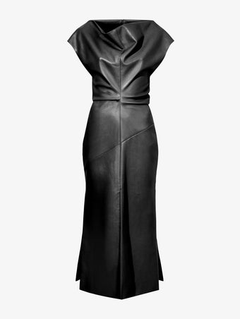 Proenza Schouler Still Life Image of Rosa Dress In Smooth Leather in Black