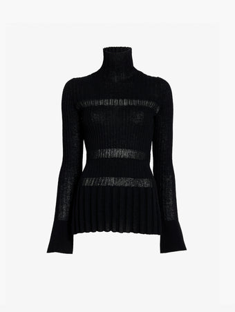 Proenza Schouler Still Life Image of Rosario Top in Textured Merino Wool in Black