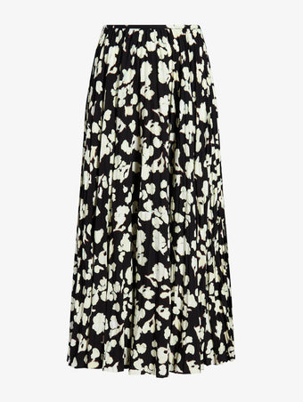 Proenza Schouler Still Life Image of Runa Skirt in Printed Soft Twill in Black Floral