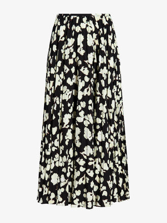Proenza Schouler Still Life Image of Runa Skirt in Printed Soft Twill in Black Floral