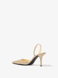 Proenza Schouler back 3/4 image of Slash Slingback Pumps in Spazzolato Leather in camel