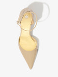 Proenza Schouler aerial image of Slash Slingback Pumps in Spazzolato Leather in camel