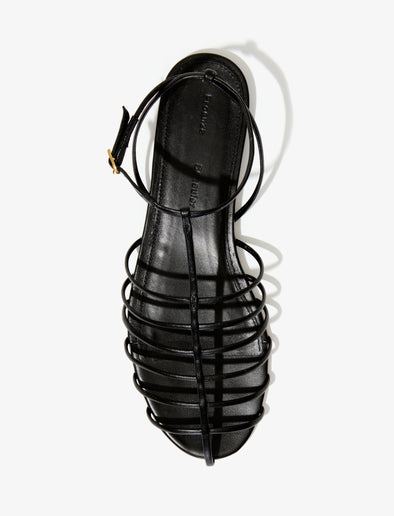 Aerial image of Tee Cage Flat Sandals in BLACK