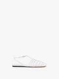 Front image of Tee Cage Flat Sandals in WHITE