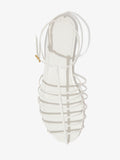Aerial image of Tee Cage Flat Sandals in WHITE