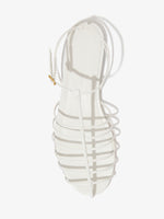 Aerial image of Tee Cage Flat Sandals in WHITE