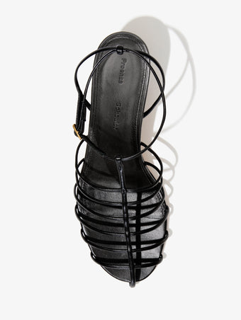 Aerial image of Tee Cage Sandals in BLACK