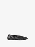 Front image of Tee Perforated Ballerina Flats in BLACK