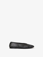 Front image of Tee Perforated Ballerina Flats in BLACK