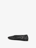 3/4 Back image of Tee Perforated Ballerina Flats in BLACK