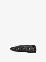 3/4 Back image of Tee Perforated Ballerina Flats in BLACK