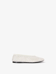 Front image of Tee Perforated Ballerina Flats in IVORY