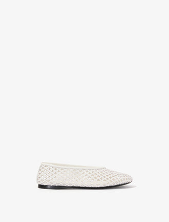 Front image of Tee Perforated Ballerina Flats in IVORY