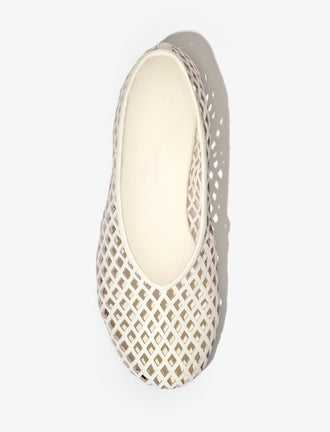 Aerial image of Tee Perforated Ballerina Flats in IVORY