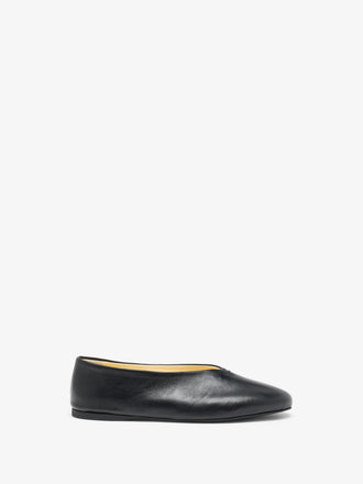 Proenza Schouler side image of Tee Ballet Flats in Nappa in black
