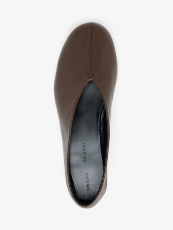 Proenza Schouler aerial image of Tee Ballet Flats in Nappa in mahogany