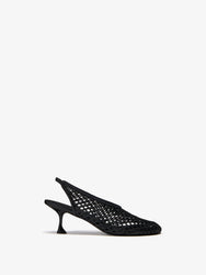 Proenza Schouler Front image of Tee Perforated Slingback Pumps in Nappa in Black