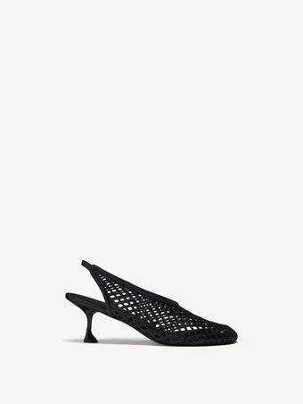 Proenza Schouler Front image of Tee Perforated Slingback Pumps in Nappa in Black