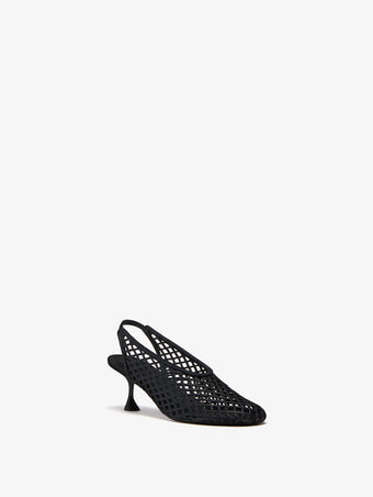 Proenza Schouler 3/4 Front image of Tee Perforated Slingback Pumps in Nappa in Black