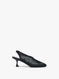 Front image of Tee Perforated Slingback Pumps in BLACK