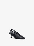 3/4 Front image of Tee Perforated Slingback Pumps in BLACK