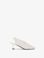 Front image of Tee Perforated Slingback Pumps in IVORY