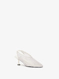 3/4 Front image of Tee Perforated Slingback Pumps in IVORY