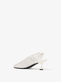 3/4 Back image of Tee Perforated Slingback Pumps in IVORY