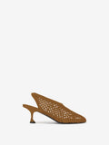 Tee Perforated Slingback Pumps - RED