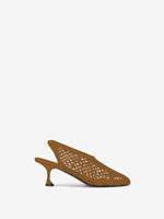 Tee Perforated Slingback Pumps - RED