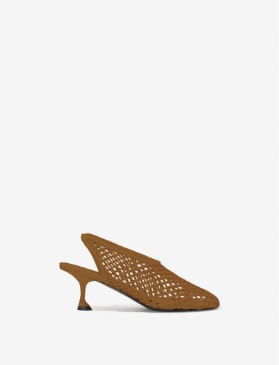 Tee Perforated Slingback Pumps - RED