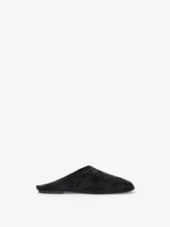 Front image of Glove Slippers in Haircalf in BLACK