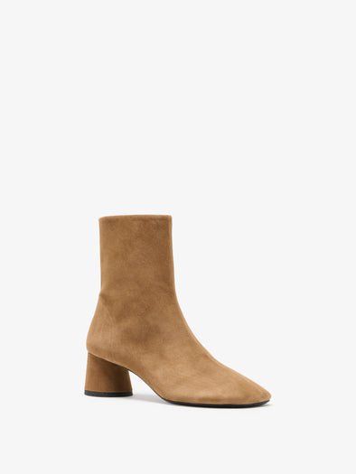Proenza Schouler Side Still Life Image of Glove Ankle Boots In Kidsuede in Hazelnut