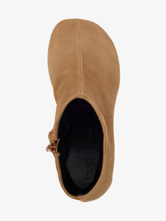 Proenza Schouler Aerial Still Life Image of Glove Ankle Boots In Kidsuede in Hazelnut