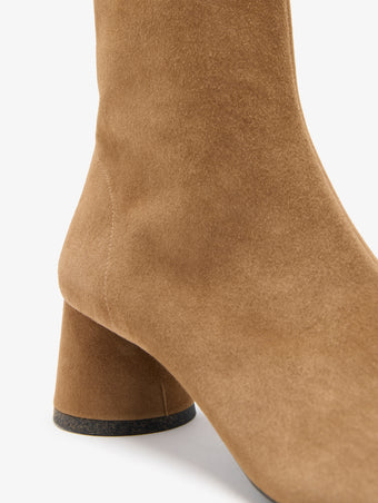 Proenza Schouler Detail Image of Glove Ankle Boots In Kidsuede in Hazelnut