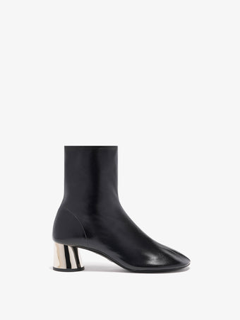 Front image of Glove Ankle Boots in Nappa Leather in Black