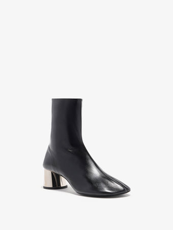 3/4 Front image of Glove Ankle Boots in Nappa Leather in Black